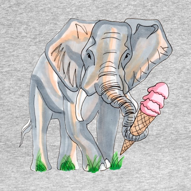 Ice cream eating elephant by Salty Pretzel